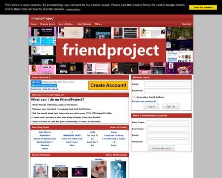 website thubmnail of Friendproject.net