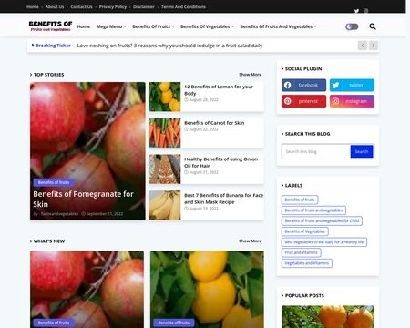 website thubmnail of Fruiteandvegetables.blogspot