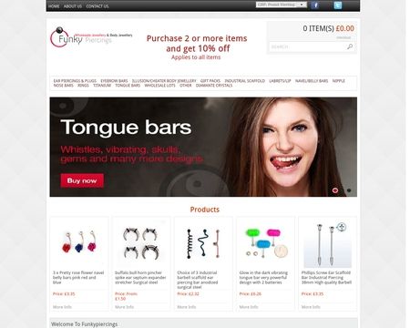 website thubmnail of Funky Piercings