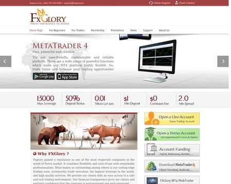 website thubmnail of Fxglory