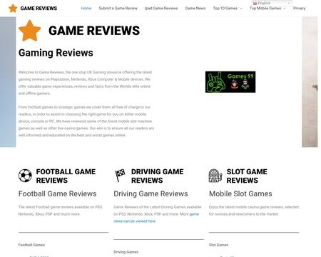 website thubmnail of Game Reviews