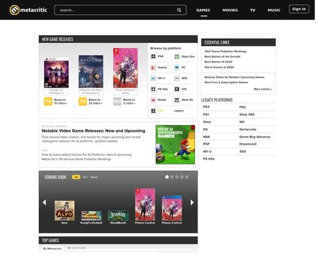 website thubmnail of GameRankings