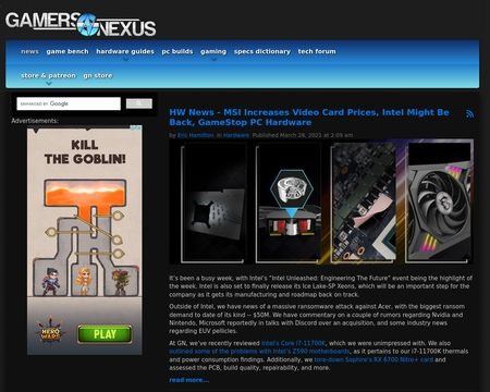 website thubmnail of Gamers Nexus