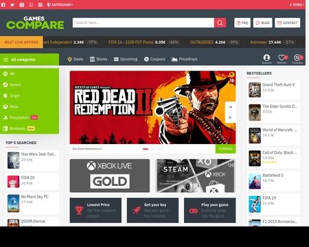 website thubmnail of Gamescompare.net