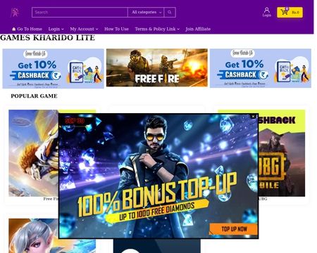 website thubmnail of Gameskharido.live