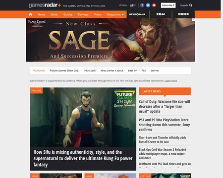 website thubmnail of GamesRadar