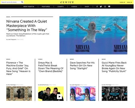 website thubmnail of Genius.com