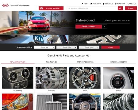 website thubmnail of GenuineKiaParts.com