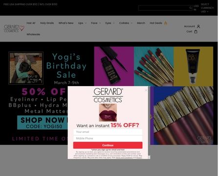 website thubmnail of Gerard Cosmetics