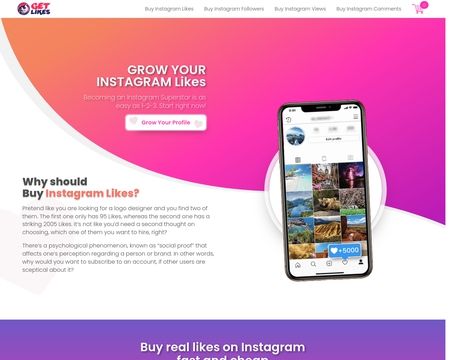 website thubmnail of Getlikes.shop