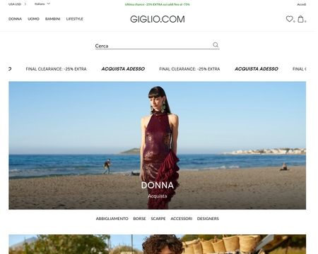 website thubmnail of Giglio.com Online Fashion Store
