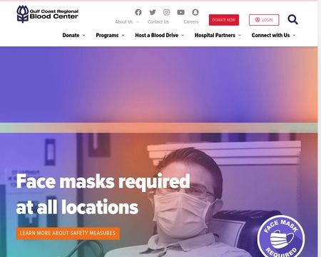 website thubmnail of Gulf Coast Regional Blood Center