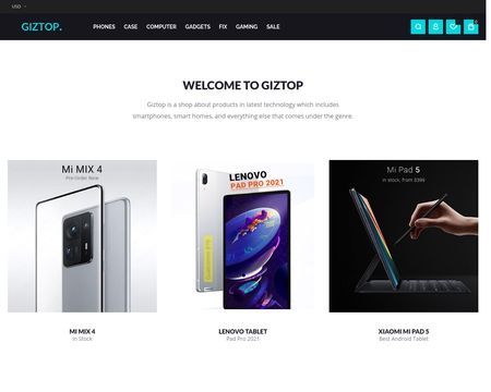website thubmnail of Giztop.