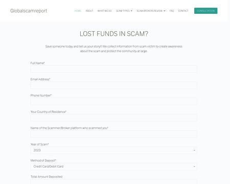 website thubmnail of Globalscamreport.net