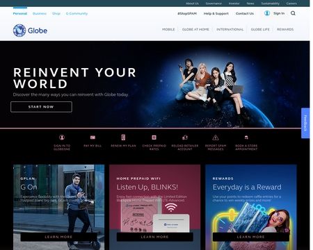 website thubmnail of Globe Telecom