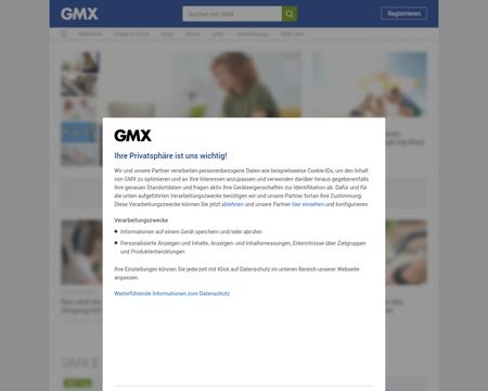 website thubmnail of Gmx.de