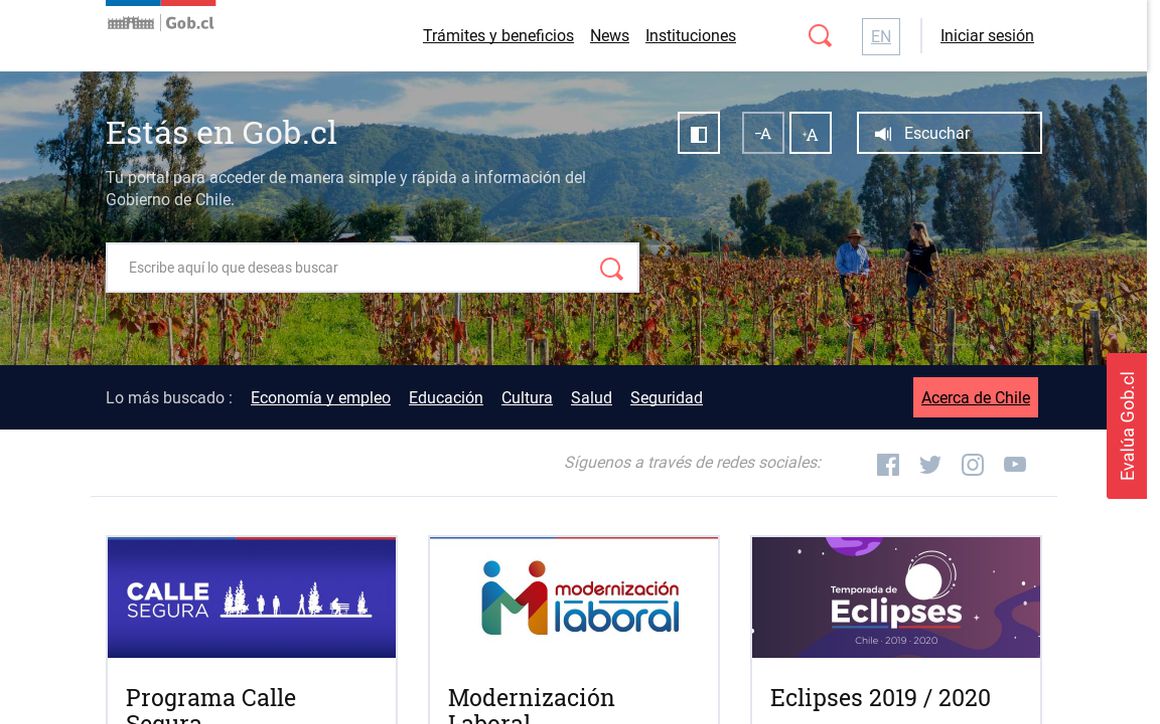 website thubmnail of Gob.cl