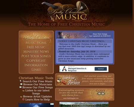 website thubmnail of Godly Christian Music