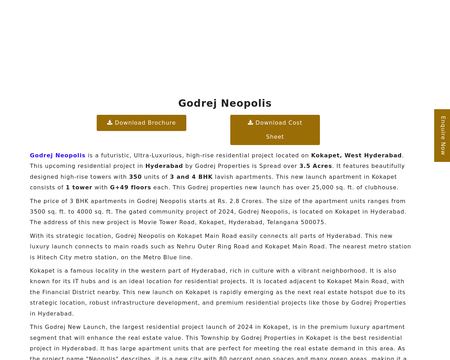 website thubmnail of Godrejneopolis.info