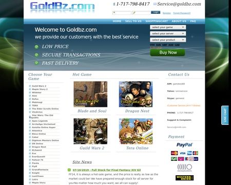 website thubmnail of Goldbz