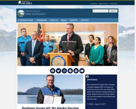 website thubmnail of Governor Mike Dunleavy