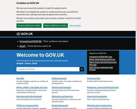 website thubmnail of Gov.uk
