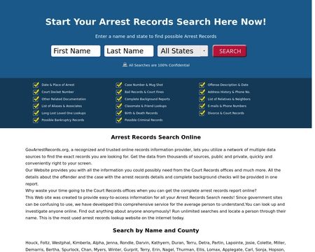 website thubmnail of Government Arrest Records
