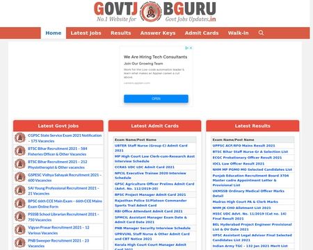 website thubmnail of Govtjobguru.in