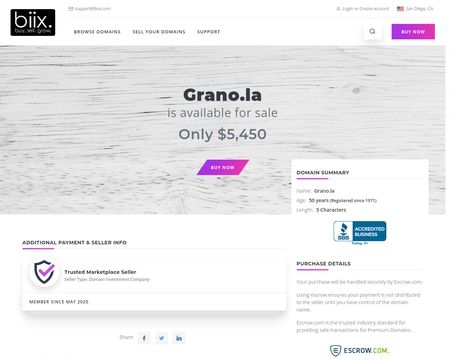 website thubmnail of Grano.la
