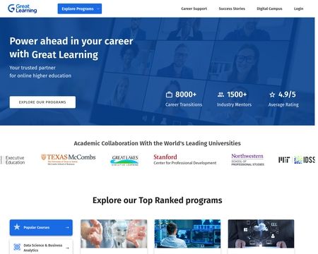 website thubmnail of Great Learning