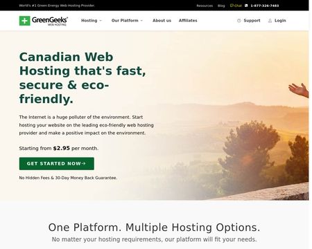 website thubmnail of GreenGeeks CA