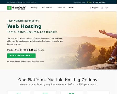 website thubmnail of GreenGeeks