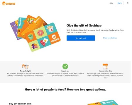 website thubmnail of Grubhub Gift Cards