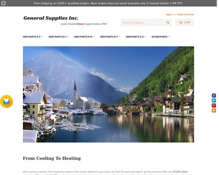 website thubmnail of General Supplies Inc.