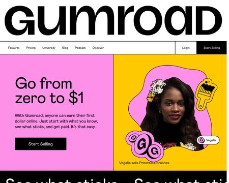 website thubmnail of Gumroad