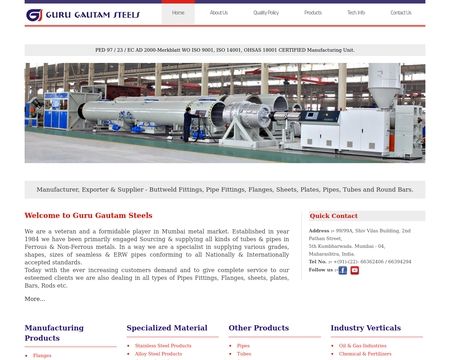 website thubmnail of Gurugautamsteels