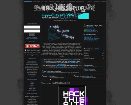 website thubmnail of Hack This Site!