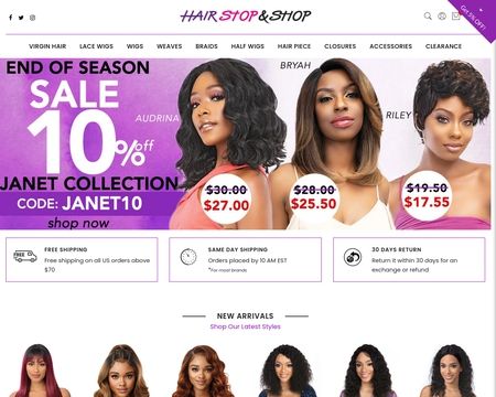 website thubmnail of HairStopAndShop