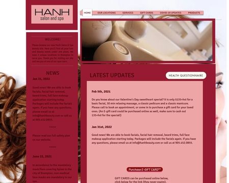 website thubmnail of Hanh Salon and Spa