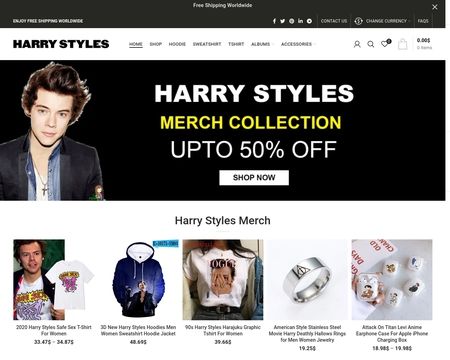website thubmnail of Harrystylesmerchandise.net