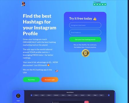 website thubmnail of HashtagFox