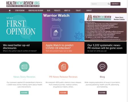 website thubmnail of HealthNewsReview.org