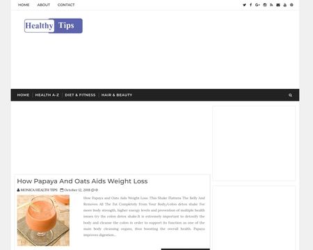 website thubmnail of HealthyTips