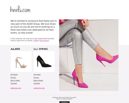 website thubmnail of Heels.com