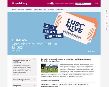 website thubmnail of Heidelberg.de