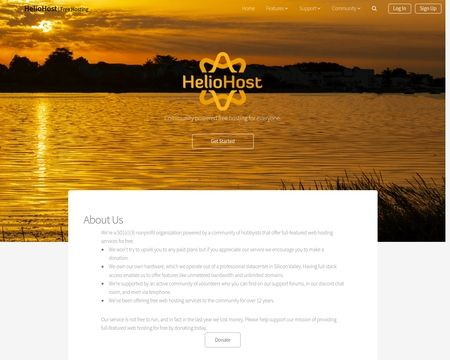 website thubmnail of HelioHost