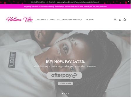 website thubmnail of Helluva Vibe Apparel