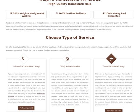 website thubmnail of Help In Homework