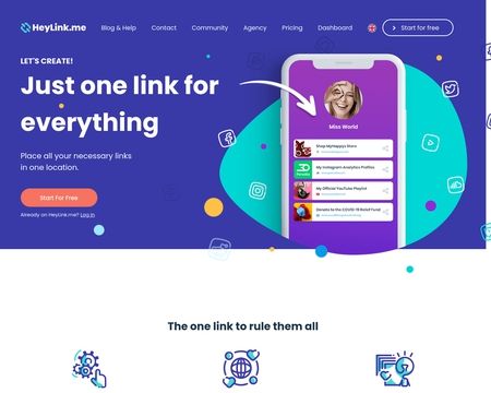 website thubmnail of Heylink.me