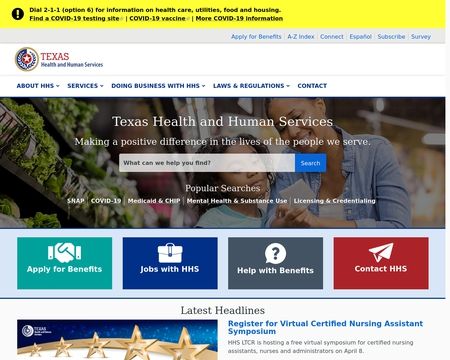 website thubmnail of Texas Health And Human Services